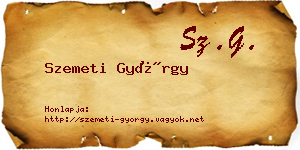 Szemeti György névjegykártya